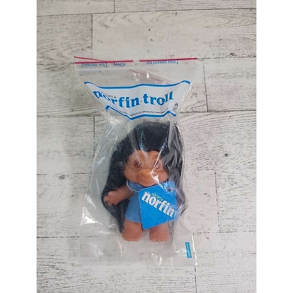1980s Norfin Dam Troll Doll 3" The Tiny Ones Bagged Style #502 w/ TAG